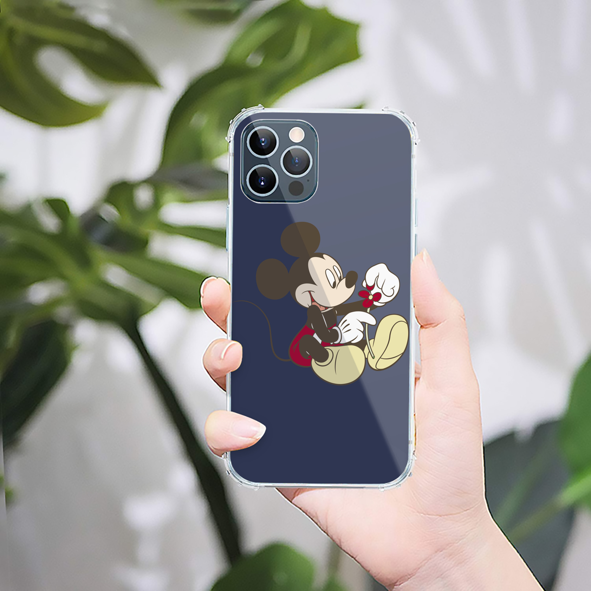 （画像用） ミッキーマウス Mickey Mouse 【iPhone 12シリーズ対応】透明スマホケース（クリアソフトケース）
